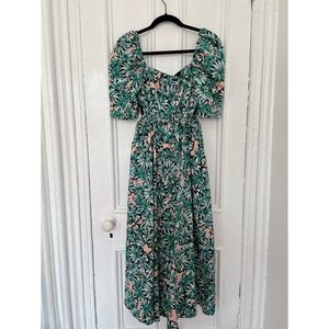 Floral Maxi Dress w/ Cut Outs